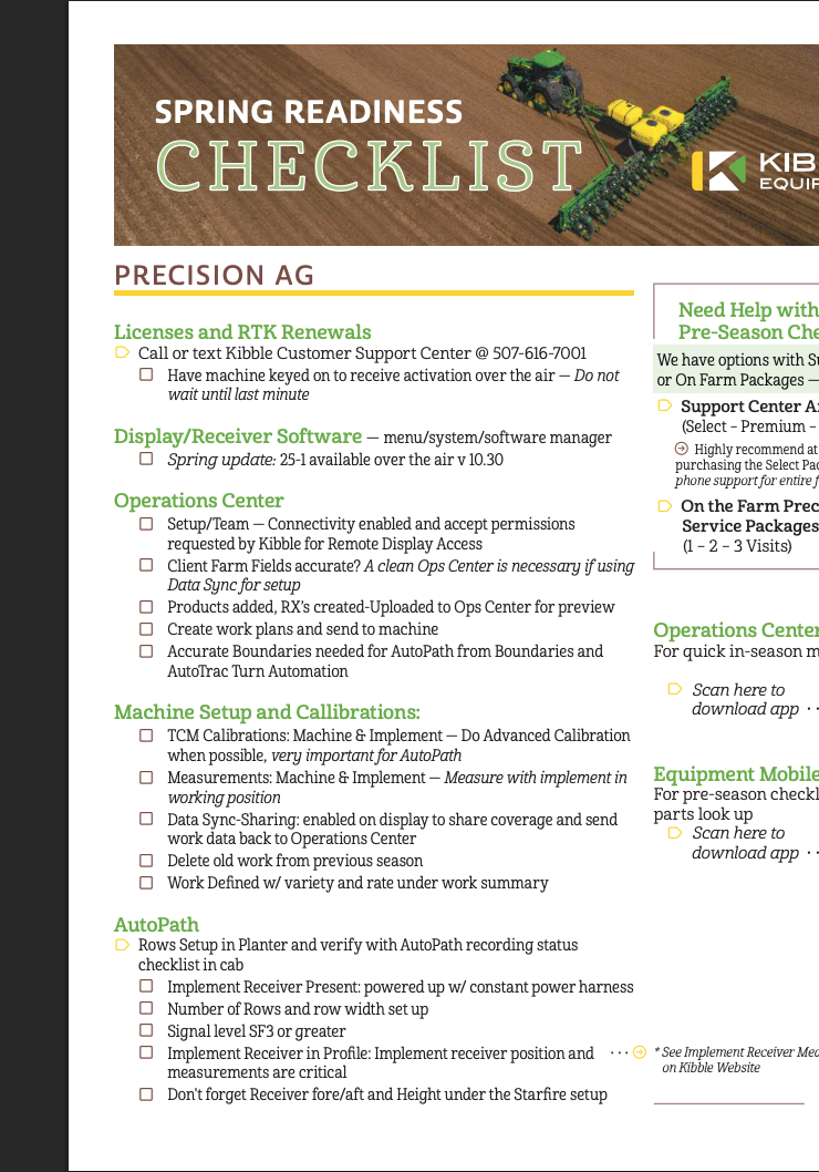 SPRING READINESS CHECKLIST